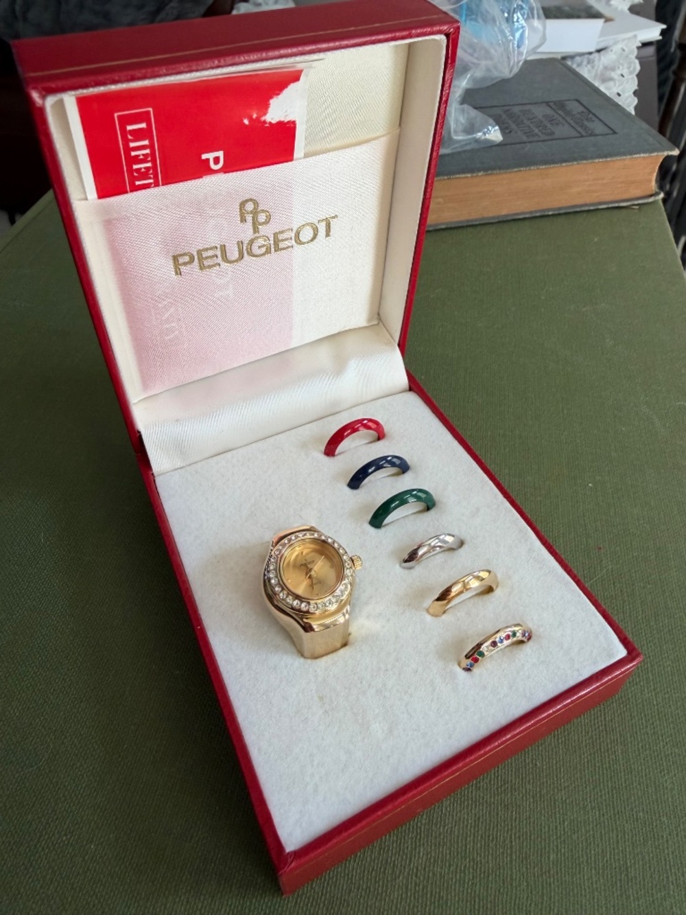 Vintage Peugeot Interchangeable Bezel Ring Watch Stretch HTF